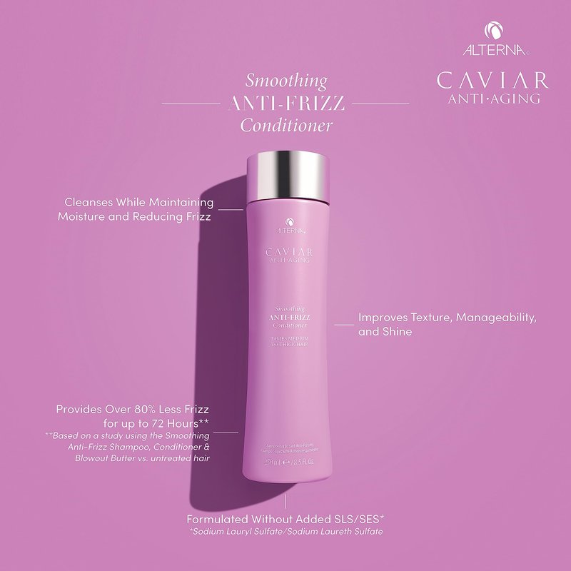 Alterna Haircare CAVIAR Anti-Aging Smoothing Anti-Frizz Conditioner 8.5 Fl Oz| For Medium, Thick Hair | Smooths Hair, Tames Frizz | Sulfate Free