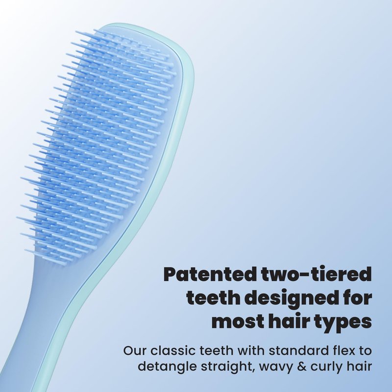 Tangle Teezer Ultimate Detangler Brush for Wet & Dry Hair, Eliminates Knots & Reduces Breakage for Straight to Wavy Hair Types, Denim Blues