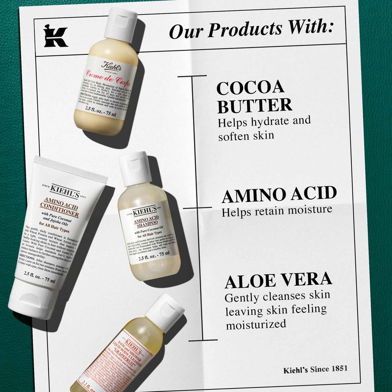 Kiehl's Body and Haircare Routine Gift Set, $49 Value, Includes 3 Travel Size Products, Shampoo, Conditioner and Body Lotion