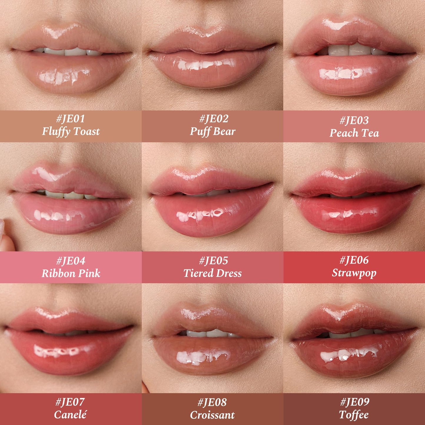 Flower Knows The Sweetie Bear Coating Lip Jelly,Soft Moisturizing Tinted Lip Gloss with Botanicals,Lightweight Non-Sticky Pink Lips Plumper,Cruelty-Free,0.18 oz(JE04 Ribbon Pink)