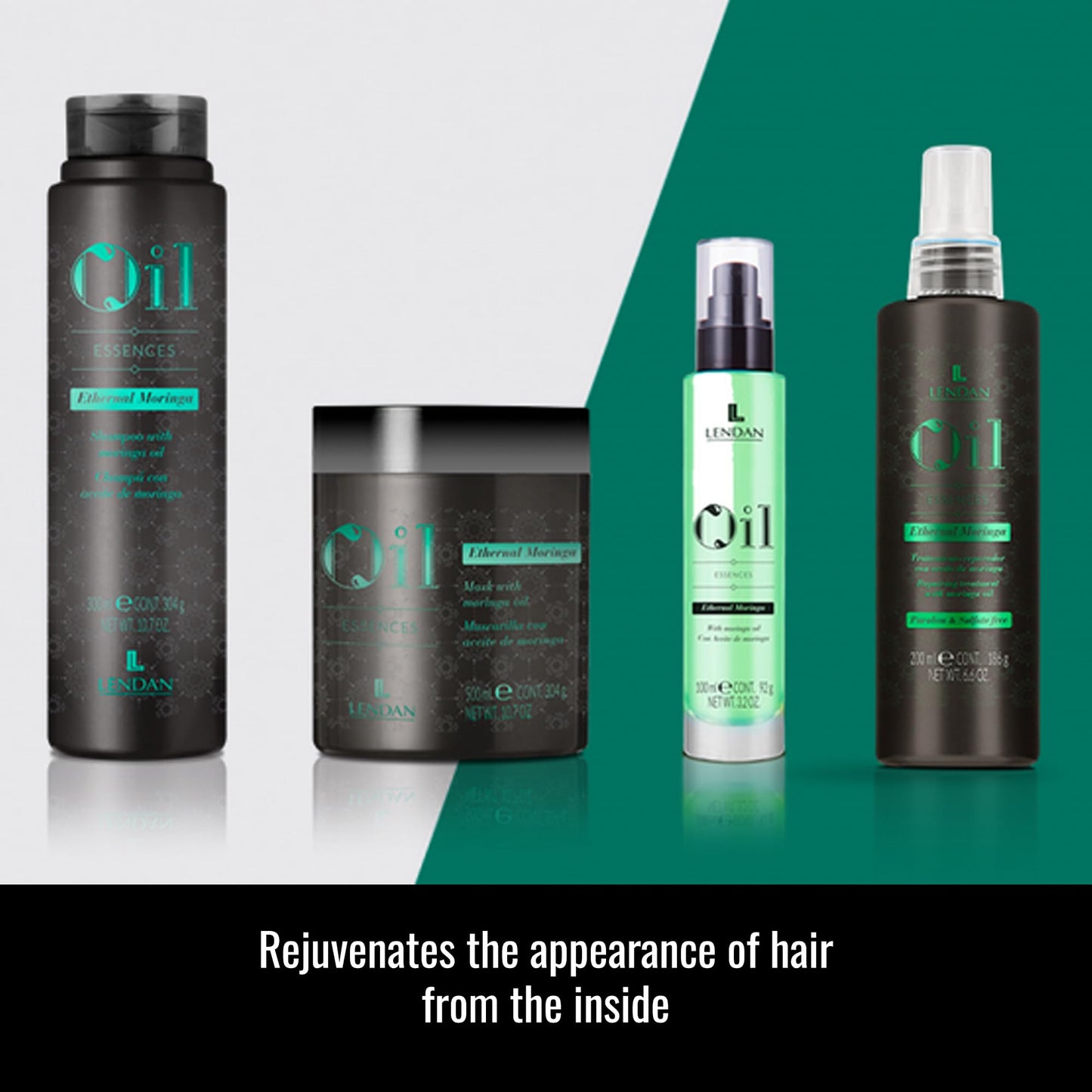 Lendan - Hair Oil with Moringa Oil - Oil Essences Ethernal Moringa - 100 ml - Hair Serum - Hair Rejuvenator - Hydrates, Nourishes, and Strengthens Hair