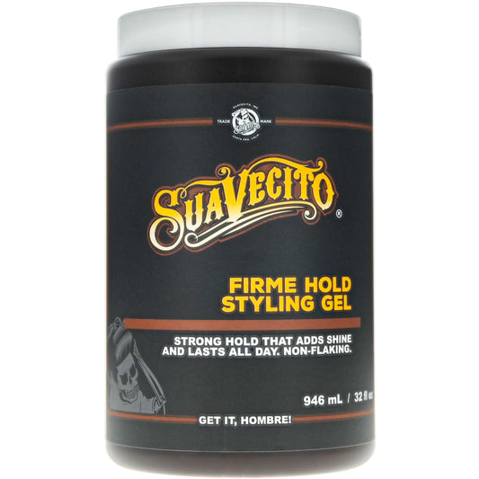 Suavecito Firme (Strong) Hold Styling Hair Gel 32 oz Tub - Original Scent, High Shine - Alcohol Free - Won't Dry or Flake, Lasts All Day, Works On All Hair Types And Textures