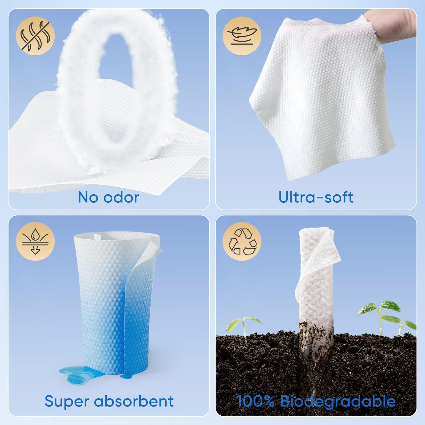vammots Disposable Face Towels,Biodegradable Ultra Soft Washcloths for Sensitive Skin,Suitable for Facial Cleansing,Skin care and Makeup Removal,Lint-free,Trave,Daily Cleansing,300 Count
