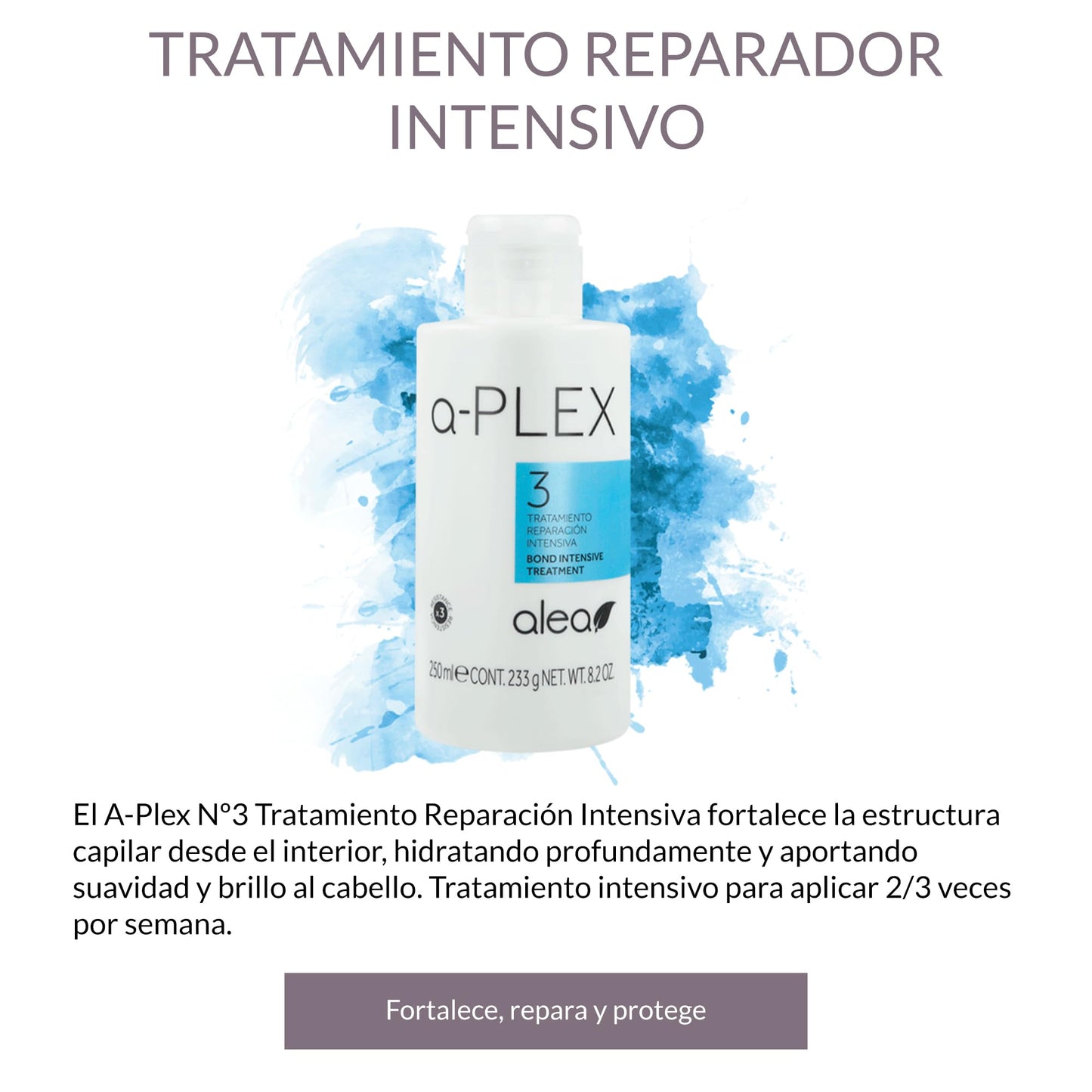 ALEA - Damaged Hair Repair Treatment - A-Plex Nº3 Intensive Repair Treatment - 250 ml - Support hair Strength, Repair and Protect It - Deep Hydration for Hair - Manageability
