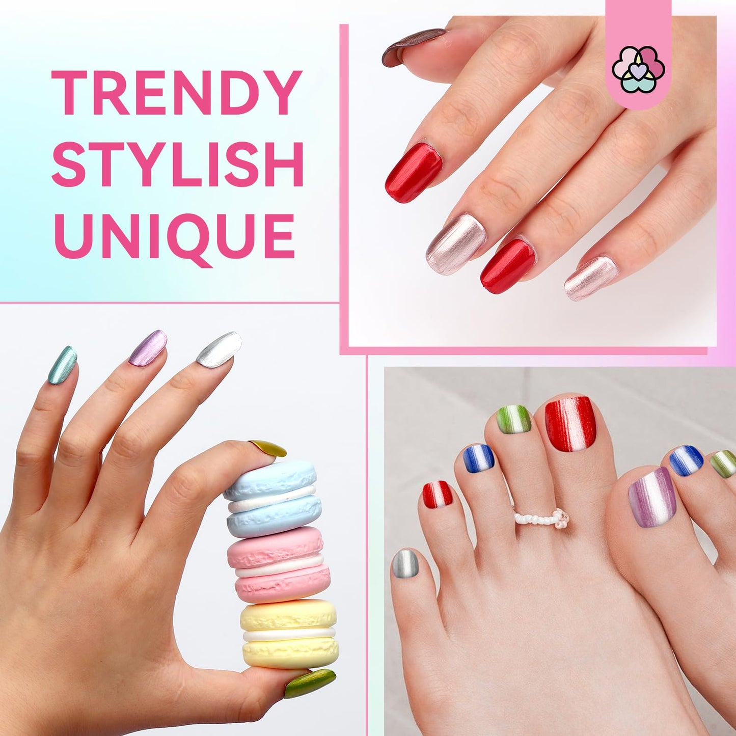 SAVILAND Fingernail Polish Set Quick Dry: 18 Color Pearl Nail Polish Set and Metallic Regular Nail Polish Kit with Base-Top Polish for Toe Nail DIY Home