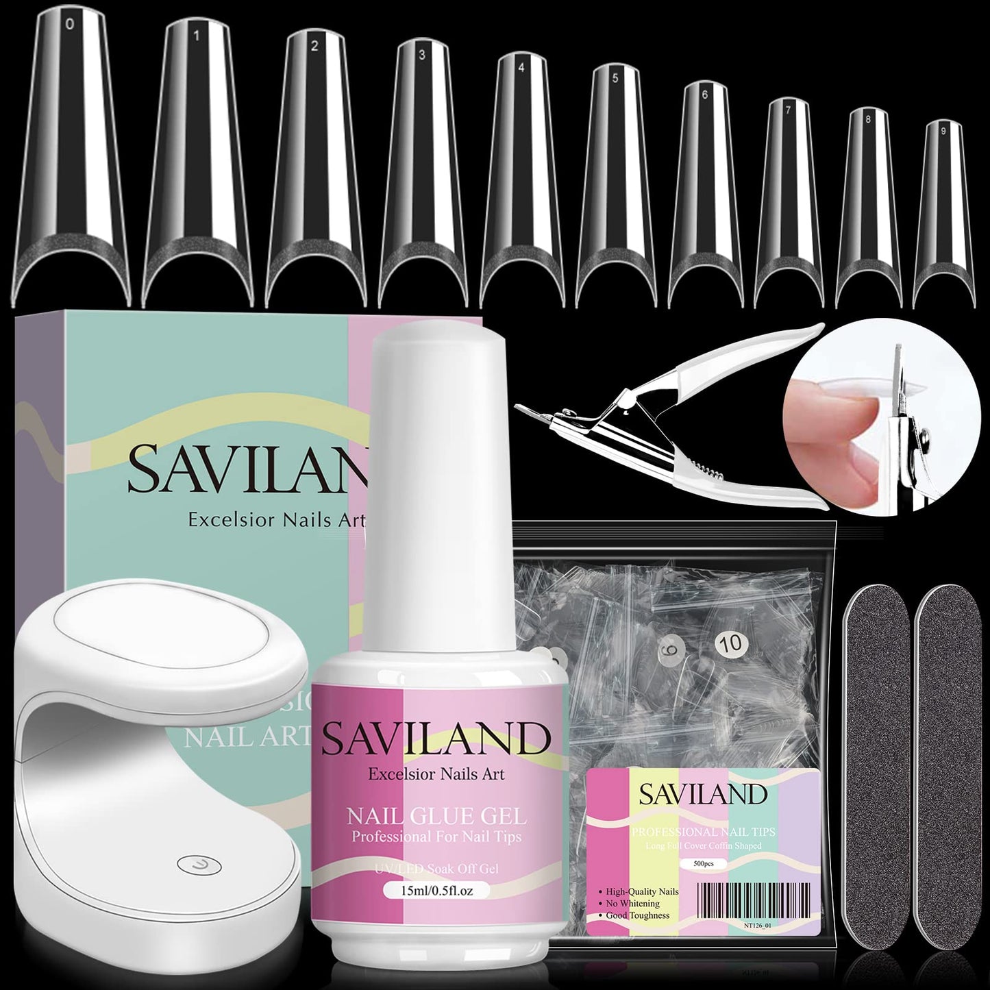 Saviland Acrylic Nail Kit for Beginner with Nail Tips Set