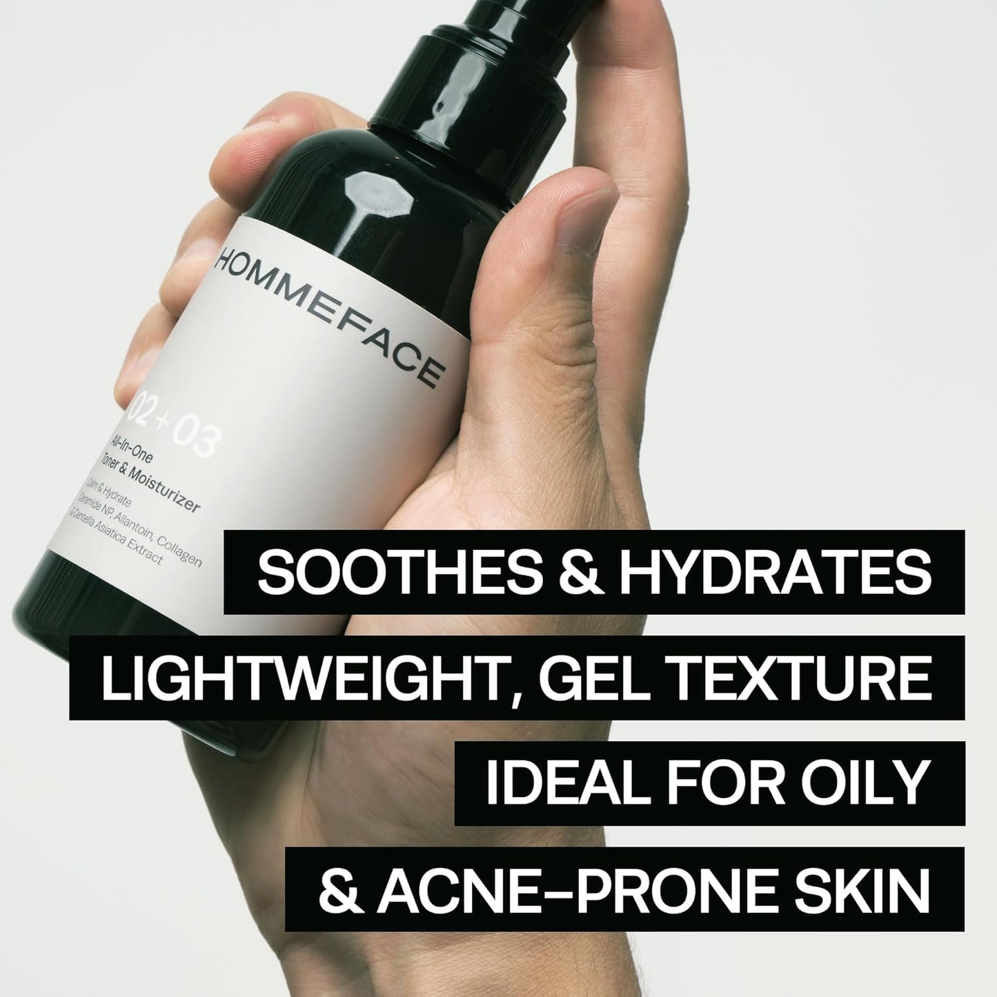 Men’s All-in-One Face Toner & Moisturizer - Lightweight, Alcohol-Free Korean Skincare | 5.07 fl oz with Collagen & Ceramide