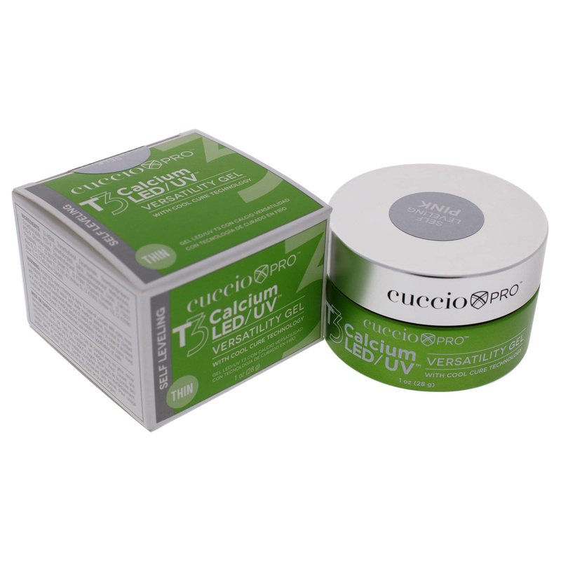 Cuccio Pro T3 LED/UV Cool Cure Versatility Gel - Self-Levelling Gel With Calcium - Incredibly Flexible - Strong Adhesion - High Shine Finish - Fast Application - Pink - 1 Oz Nail Gel
