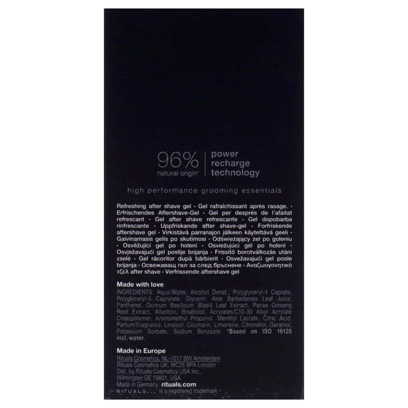 Rituals Homme Refreshing After Shave Gel by Rituals for Men - 3.3 oz After Shave Gel