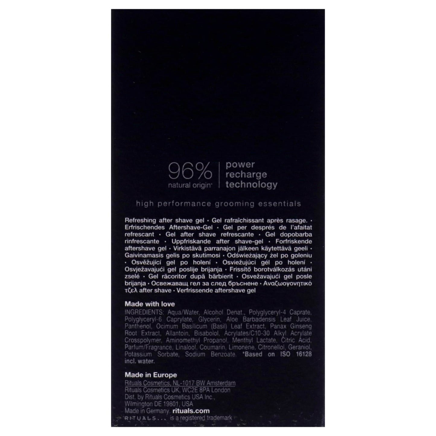 Rituals Homme Refreshing After Shave Gel by Rituals for Men - 3.3 oz After Shave Gel