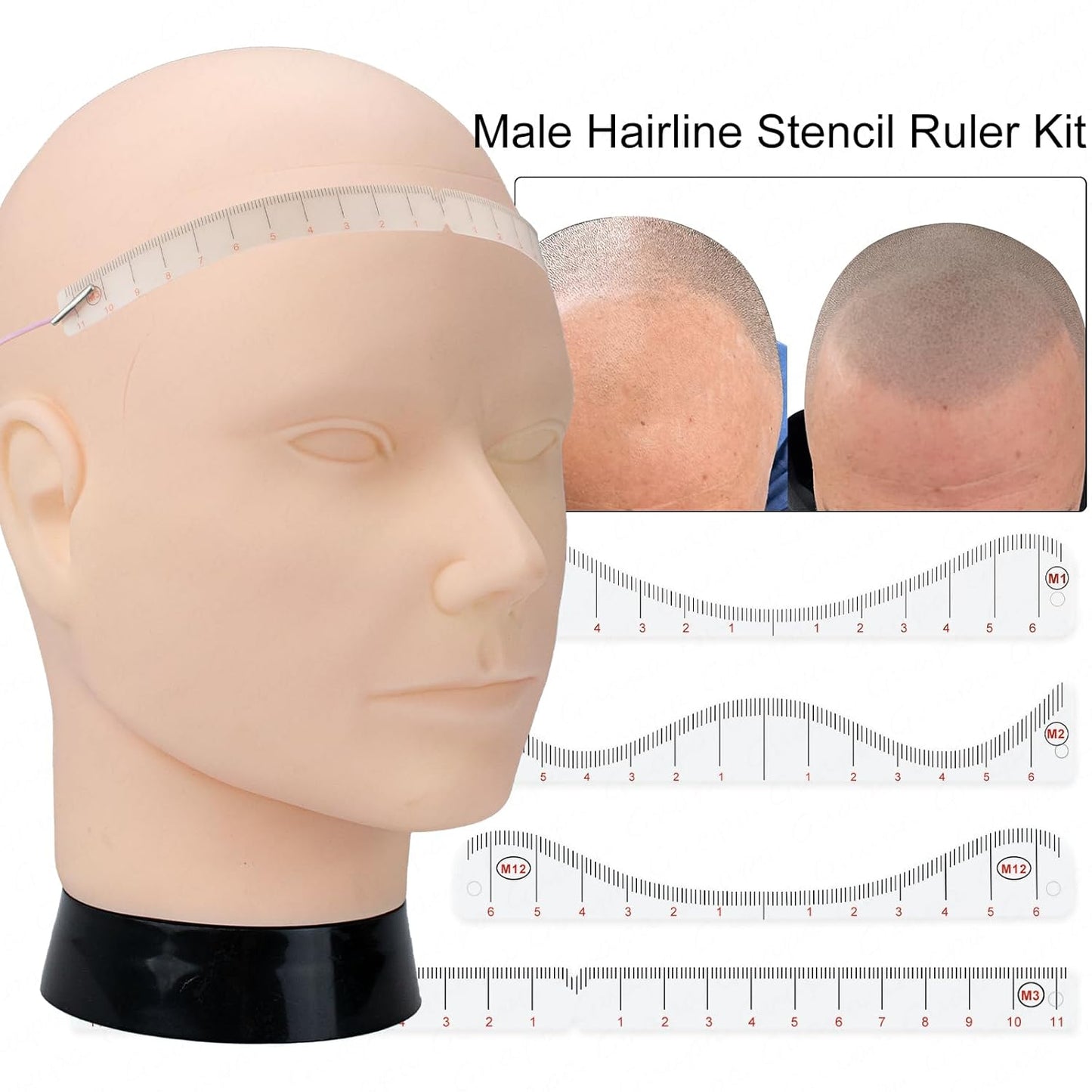Scalp Micropigmentation Practice Kit - 3D Training Head & Tools for Precision SMP Practice | Male Model