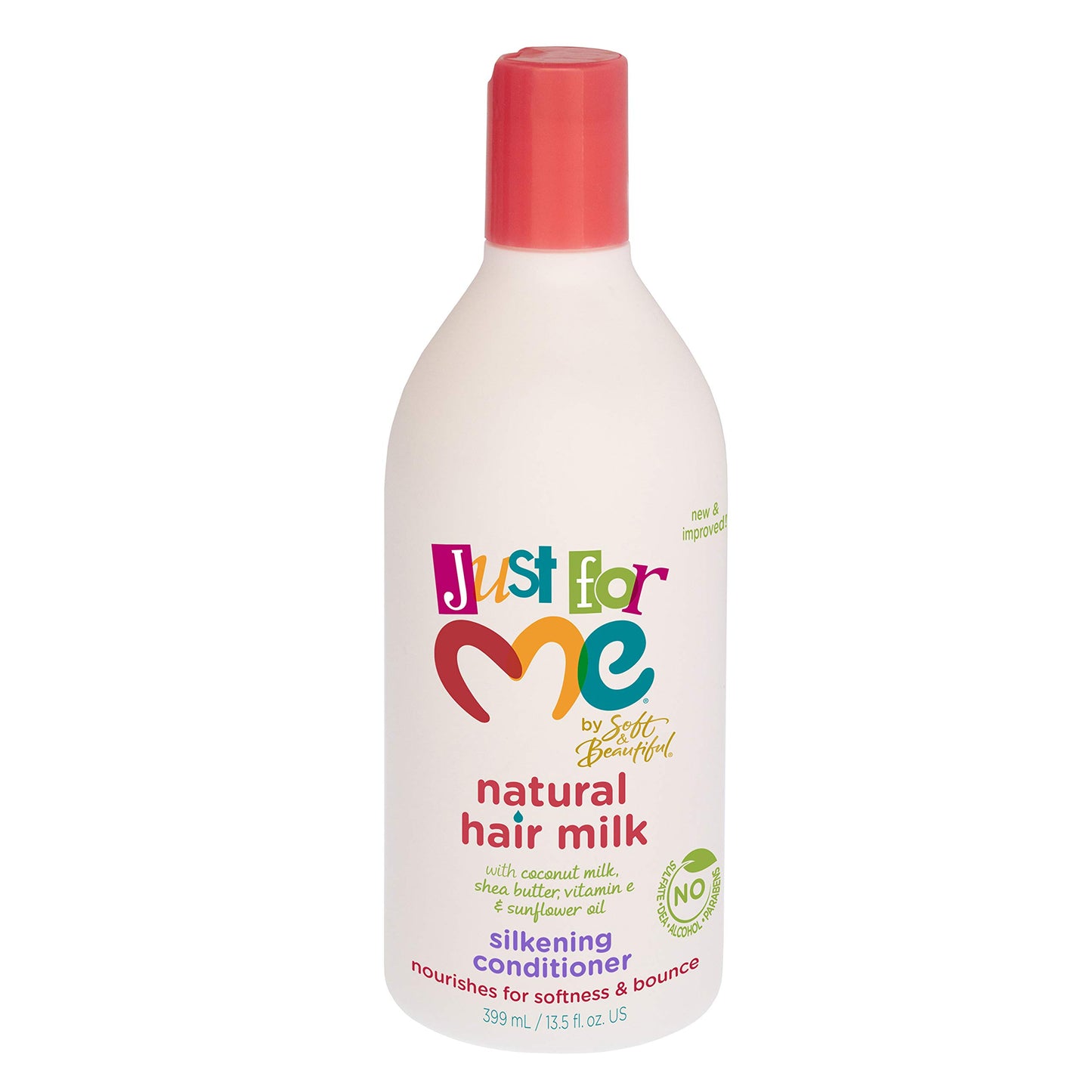 Just For Me Natural Hair Milk Silkening Conditioner, Nourishes For Softness & Bounce, With Coconut Milk, Shea Butter, Vitamin E & Sunflower Oil, 13.5 Ounce (3 Pack)