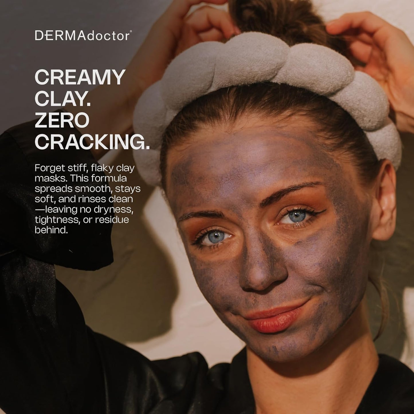 DERMAdoctor Clay Mask - Bentonite & Kaolin Clay Facial Detox | Pore Minimizer, Illuminator - 1.69 oz