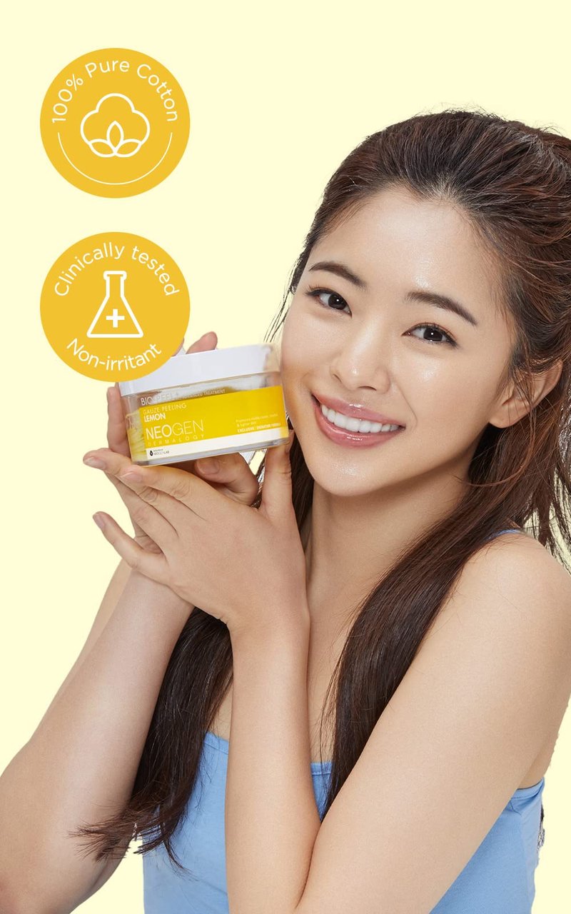 DERMALOGY by NEOGENLAB Bio-Peel Gauze Peeling Pads (Lemon, 30 pads) - Exfoliating & Brightening Peeling Pad with PHA & Lemon & Lemongrass - Korean Skin Care