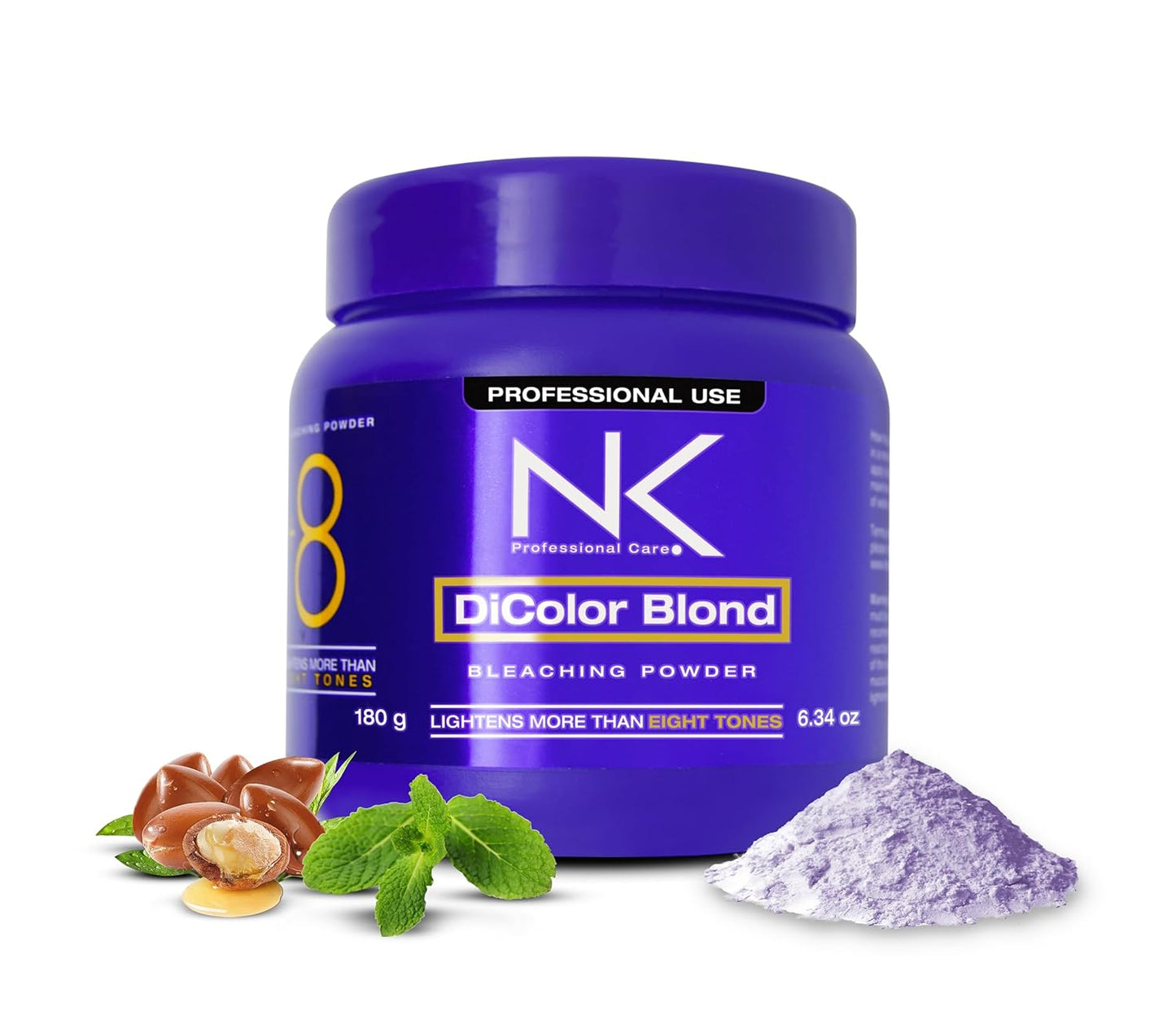 DiColor Blonde Bleaching Powder - Professional Hair Lightener | Lightens Up to 8 Shades, 180g