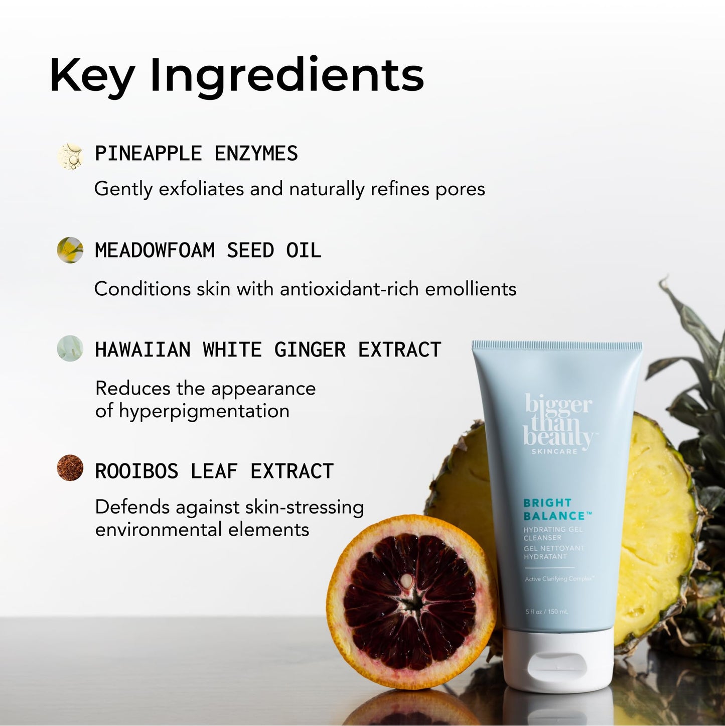 Bigger Than Beauty Skincare Hydrating Gel Cleanser, Face Wash with Hyaluronic Acid & Vitamin C for All Skin Types, Daily Skin Care, Makeup Remover for Women, Facial Cleanser, Vegan & Cruelty Free