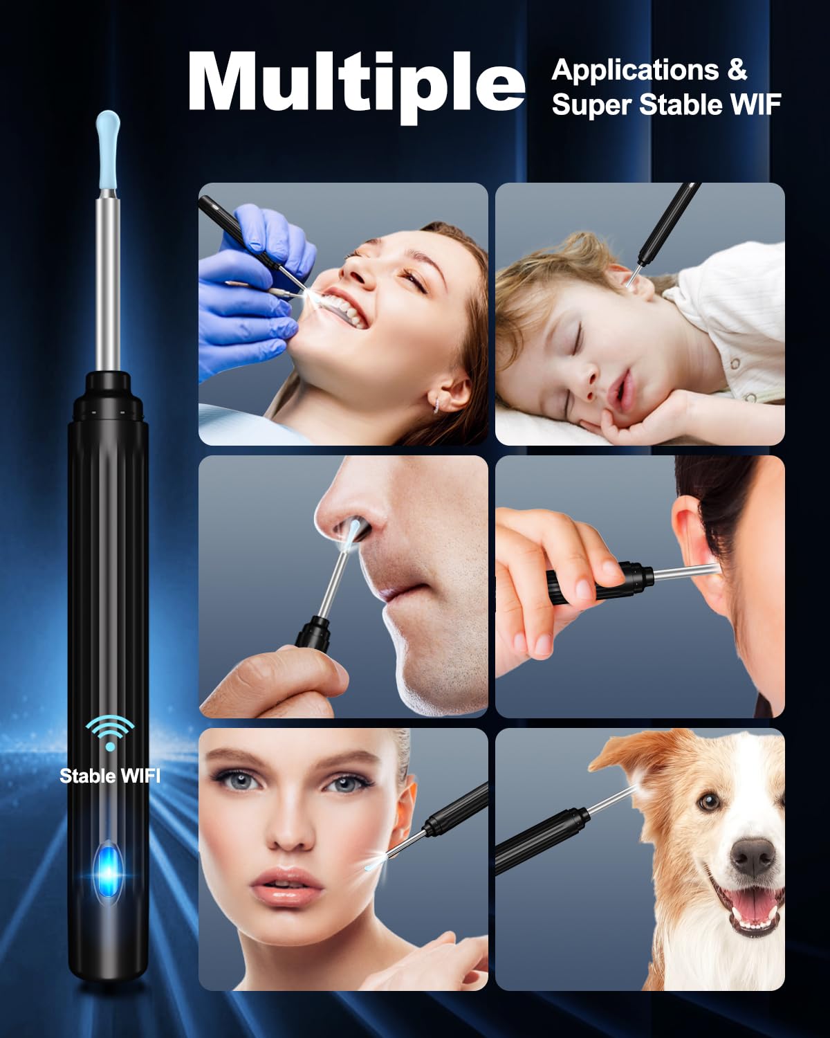 Ear Wax Removal Kit,Ear Cleaner with Camera,Ear Cleaning Kit 1269P HD Otoscope with Lights and 6 Ear Picks, Earwax Removal for Adults and Children