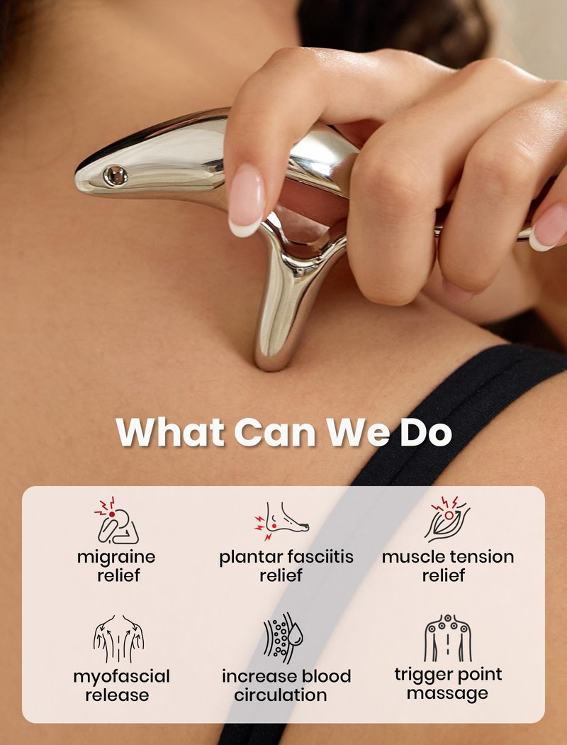 lifechill Trigger Point Massage Tool for Deep Tissue Massage & Gua Sha, HSA Muscle Scraper Tool for Full Body Pain Relief, FSA Eligible Items Thumb Saver Acupressure Tool, Fathers Day Dad Gifts