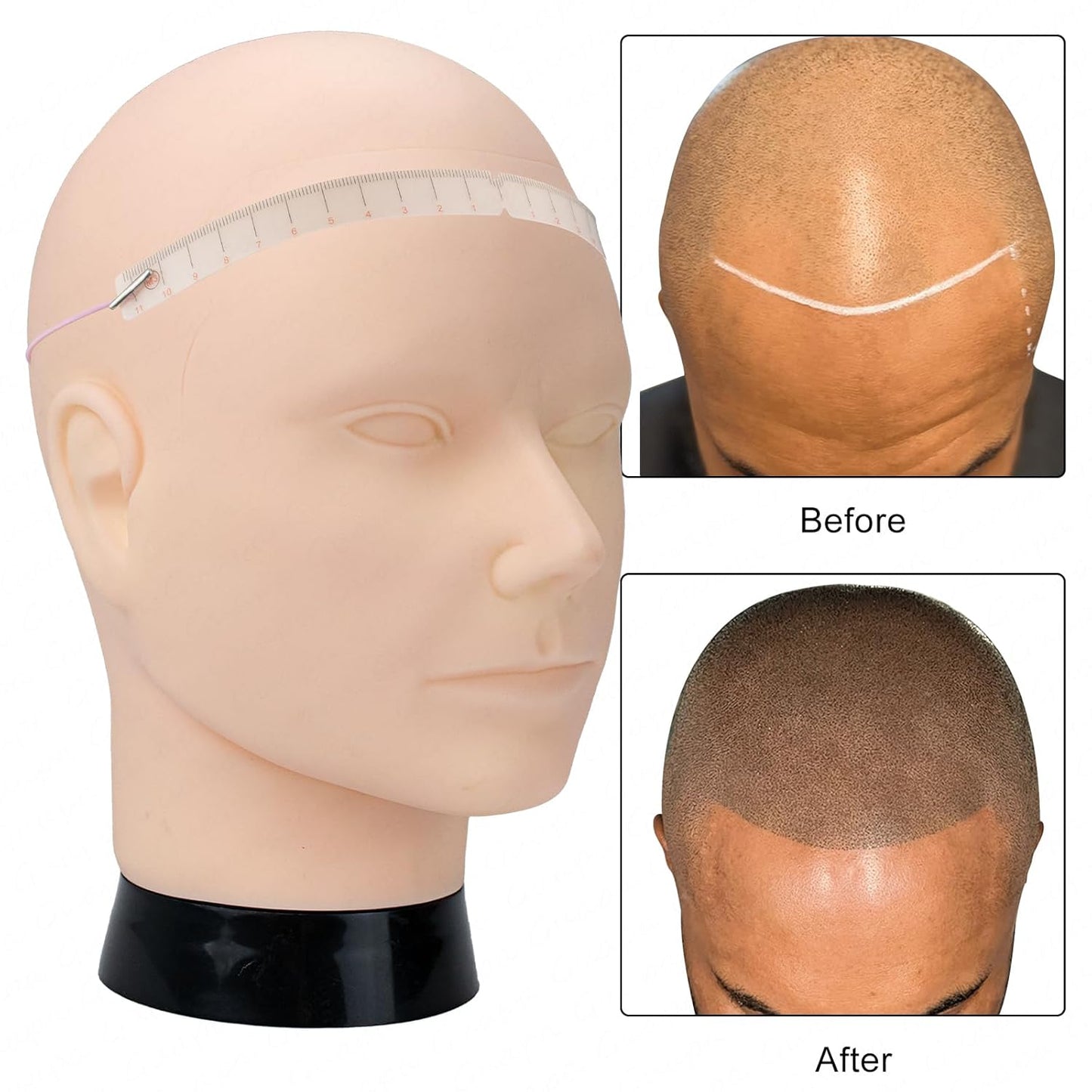 Scalp Micropigmentation Practice Kit - 3D Training Head & Tools for Precision SMP Practice | Male Model