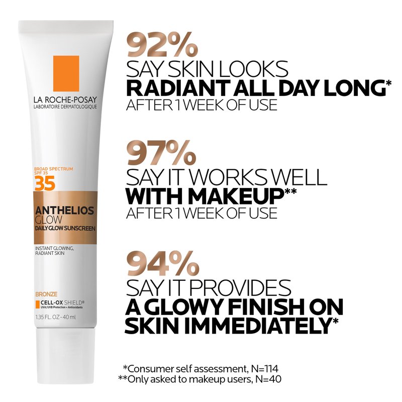 La Roche-Posay UV Glow Dark Sunscreen SPF 35, Glow Sunscreen for Face, Broad Spectrum Superior Protection, Lightweight Hydrating Formula, Enhances Immediate Radiance & Delivers All-Day Glow