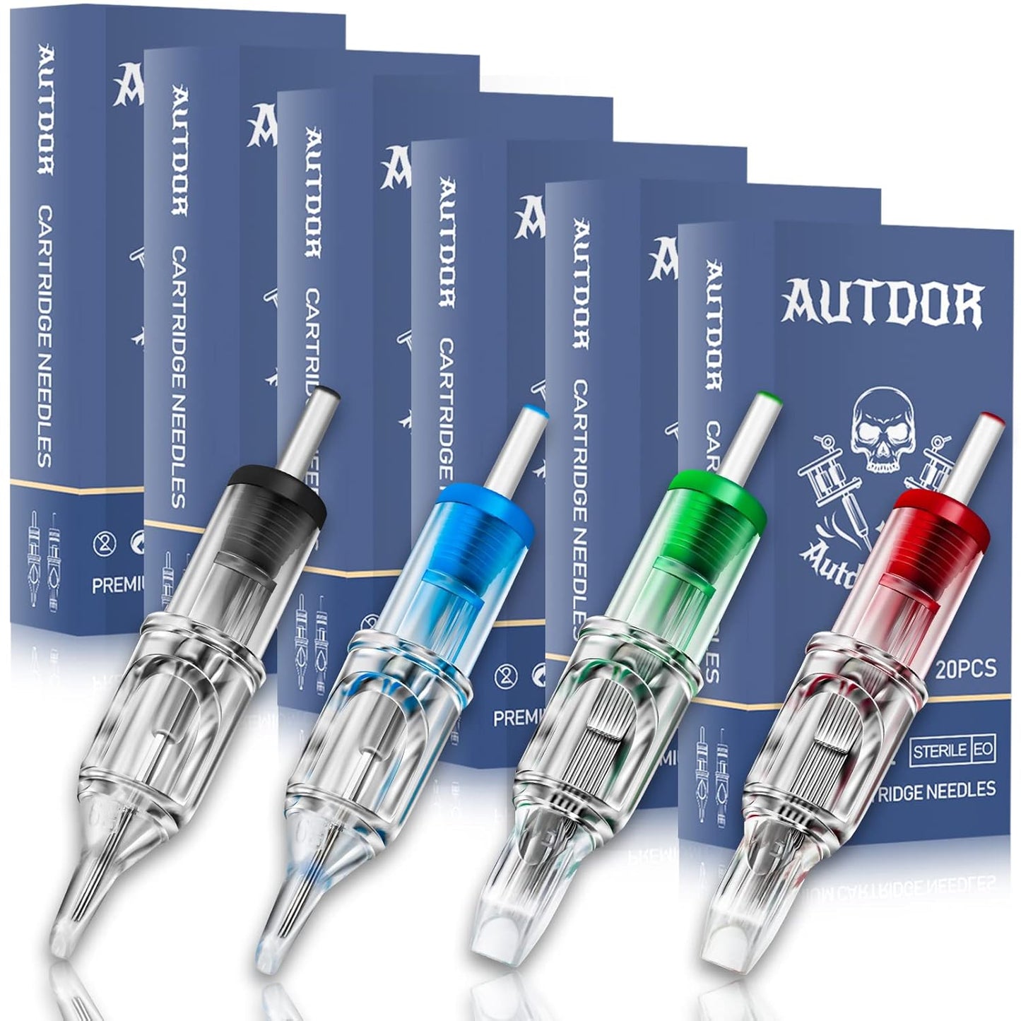 Tattoo Needles Cartridge - 100 Pcs Mixed Round Liner & Shader Needles for Tattoo Machines | 3RL, 5RL, 7RL, 9RL, 3RS, 5RS, 7RS, 9RS