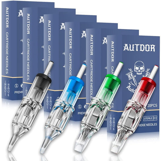Tattoo Needles Cartridge - 100 Pcs Mixed Round Liner & Shader Needles for Tattoo Machines | 3RL, 5RL, 7RL, 9RL, 3RS, 5RS, 7RS, 9RS