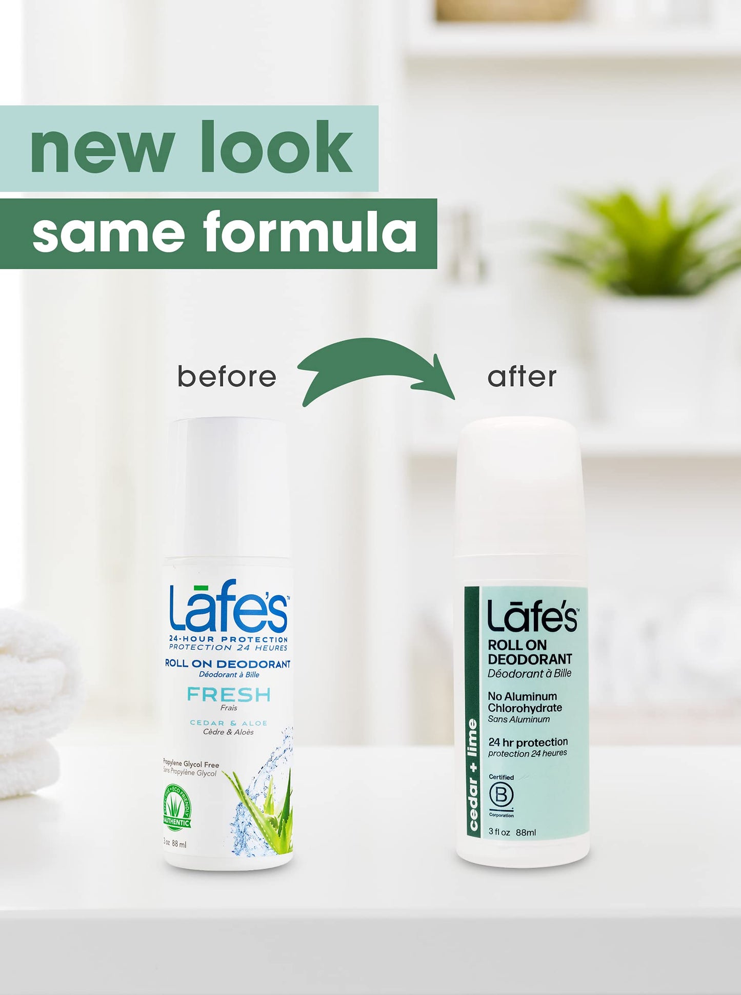 Lafe's Natural Deodorant | 3oz Roll-On Aluminum Free Natural Deodorant for Men & Women | Paraben Free & Baking Soda Free with 24-Hour Protection | Cedar & Lime