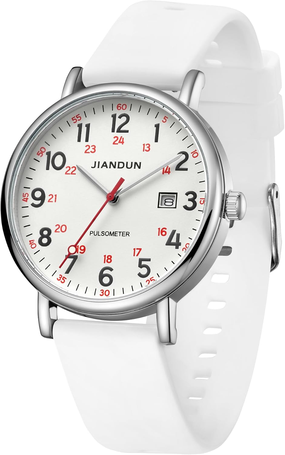 JIANDUN Waterproof Nurse Watch for Medical,Professionals,Students,Women Men, 24 Hour with Second Hand, Military Time Easy to Read Dial