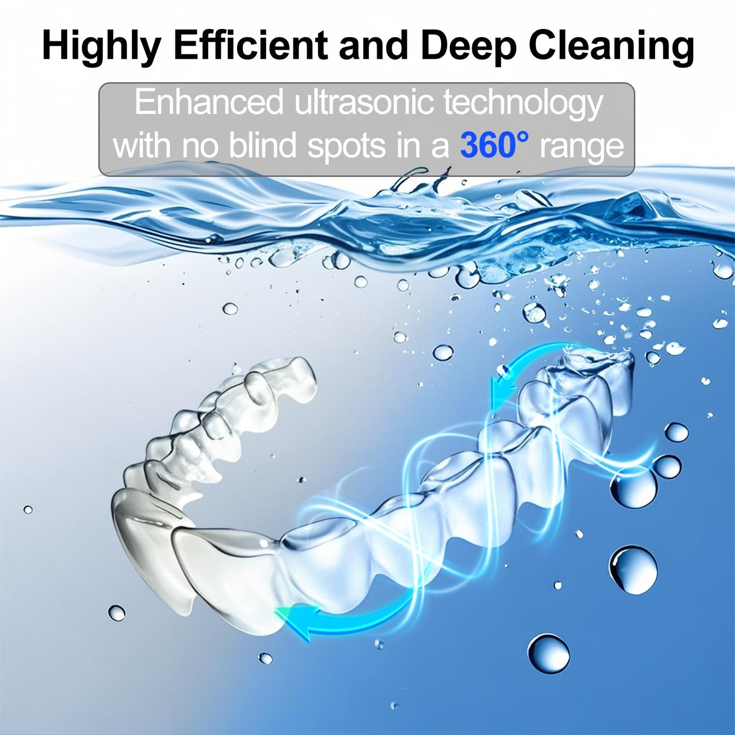 IPX7 Waterproof Ultrasonic Retainer Cleaner Machine, Split-Design Denture & Jewelry Cleaner with Dual UV-C, 3 Timer Modes for Invisalign, Aligners, Mouth Guards, Night Guards & Dentures (White)