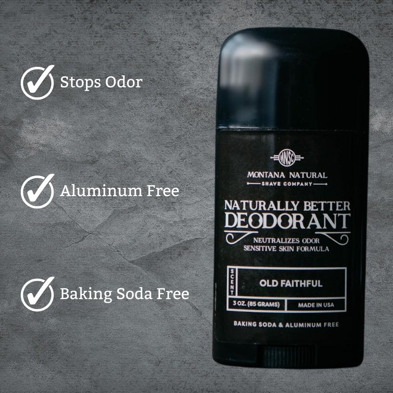 Old Faithful Deodorant - Magnesium & Activated Charcoal for Sensitive Skin - Aluminum-Free, All-Natural | Made in USA (Pack of 2)