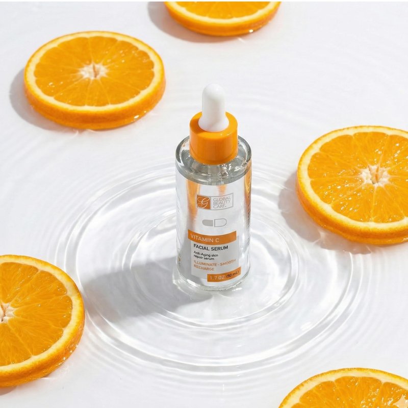 Global Beauty Care Vitamin C Facial Serum - Facial Treatment Serum with Hyaluronic Acid for Uneven Tone & Radiance Appearance Support, Fast Absorbing, Lightweight Hydration, 1.7 fl oz (3-Pack)