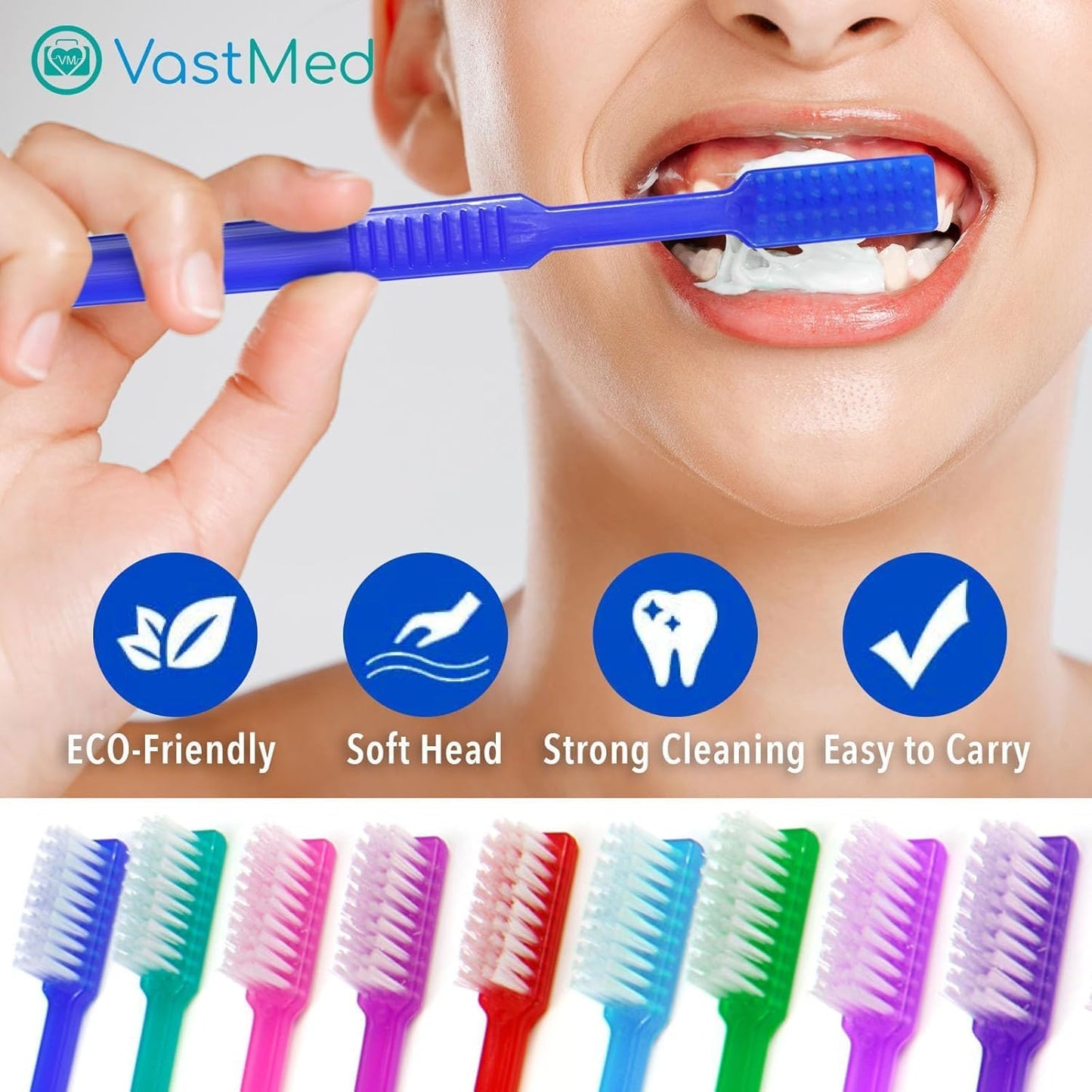 Disposable Pre-Pasted Toothbrushes - 200 Individually Wrapped Single Use Brushes | Ideal for Travel, Camping, and Gifts | Multi-Color