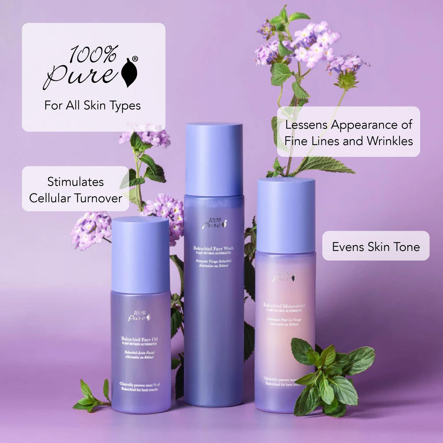100% PURE Bakuchiol Facial Moisturizer Natural Retinol Alternative Face Cream with Anti Aging Antioxidants Hyaluronic & Kojic Acid Squalene Daily Skincare for Women & Men - 1.7 fl oz