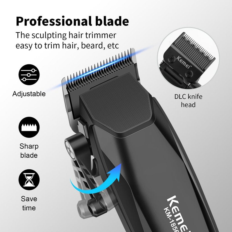 KEMEI Professional Hair Clipper for Men - Cordless Hair & Beard Trimmer with Adjustable Blade | USB Rechargeable