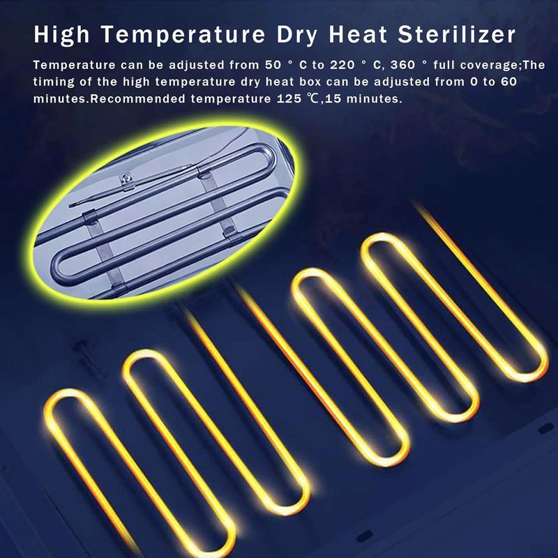 High Temperature Cleaning Box - 300W 1.5L Dry Heat Sterilizer Cabinet for Nail Tools & Spa Equipment | Stainless Tray Included