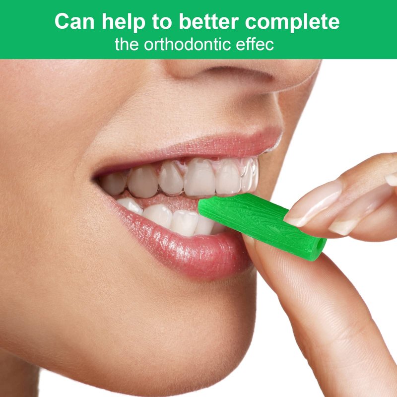40 PCS Retainer Chewies for Aligner Seating – Mint Scented Aligner Tray Seaters – Soft Silicone Chewies for Clear Braces – Includes 4 Individual Reusable Cases (Green)