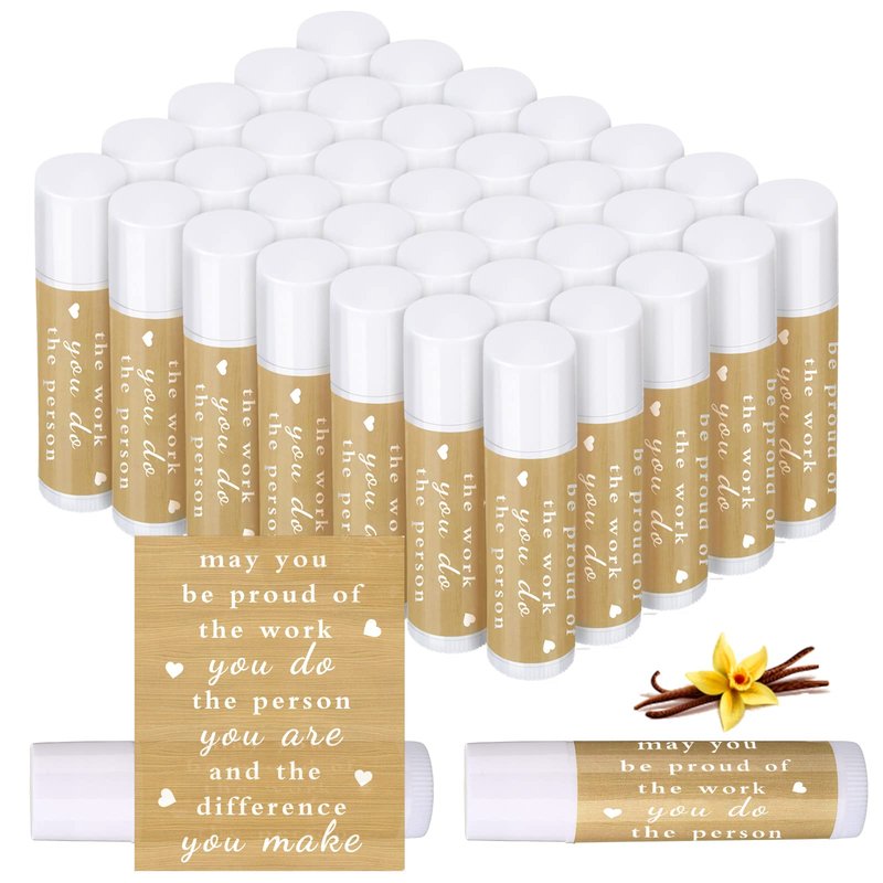 Demissle 48 Pcs Fathers Day Bulk Inspirational Lip Balm Gifts Graduation End of The Year Inspirational Gifts Thank You Lip Balm for Men Dad Husband Employee Staff Team Party Favors Women Volunteer
