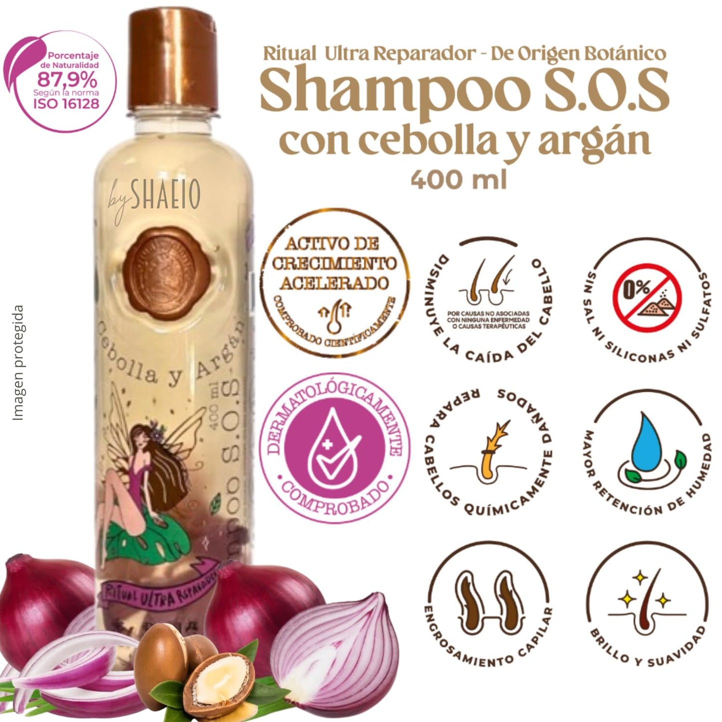 RITUALBOTANICO | KIT Ultraparador y Acelerador de Crecimiento S.O.S: Shampoo de Cebolla y Argàn + Tratamiento Intensivo PLEX con Banano y Aguacate 100% Colombiano.
