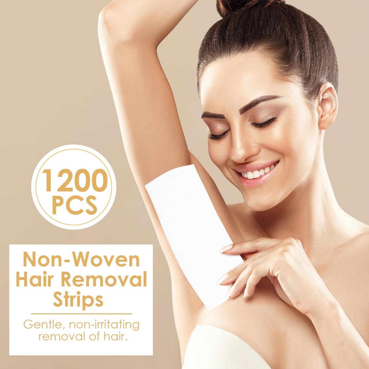 1200Pcs Large Non Woven Wax Strips Bulk- 7.87 x 2.75 Inch Body and Facial Hair Removal Waxing Strip - Soft Waxing Paper Sheets for Arm Leg Underarm Face Eyebrow Armpit Chest Back and Bikini