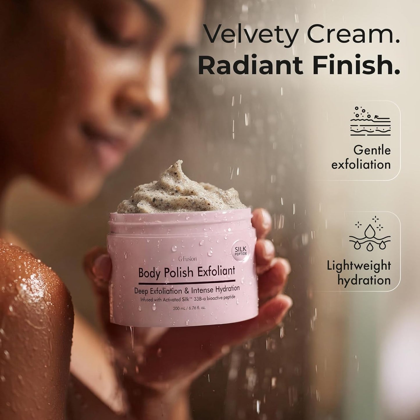Silk Peptide Body Polish | Gentle Exfoliant with Honey & Coconut for Smooth, Glowing Skin - Deep Moisturizing Formula