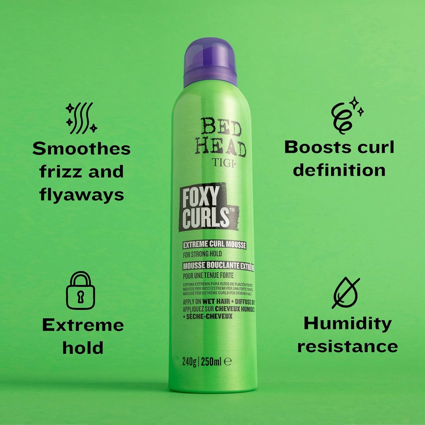 TIGI Bed Head Curl Mousse - Extreme Hold Curl Defining Hair Mousse | Anti-Frizz & Humidity Control, 8.4 Oz Each
