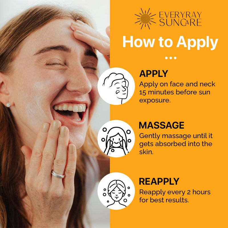 EveryRay Suncare - Sunshine Serum - Enriched Mineral Suncreen Serum - 1.69 fl oz - SPF 50 with skin hydrating squalane and Vitamin C - For All Skin Types and Skin Tones