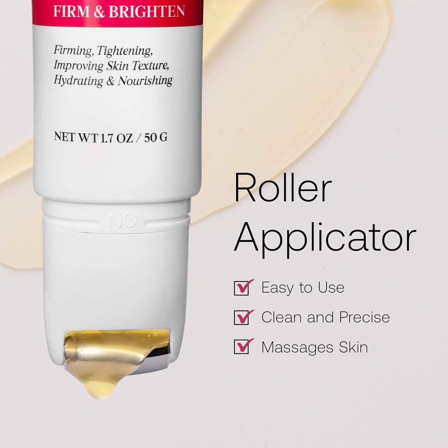 Retinol Neck Firming Cream - Hydrating & Lifting with Cooling Roller Applicator | Niacinamide & Hyaluronic Acid, 1.7 oz