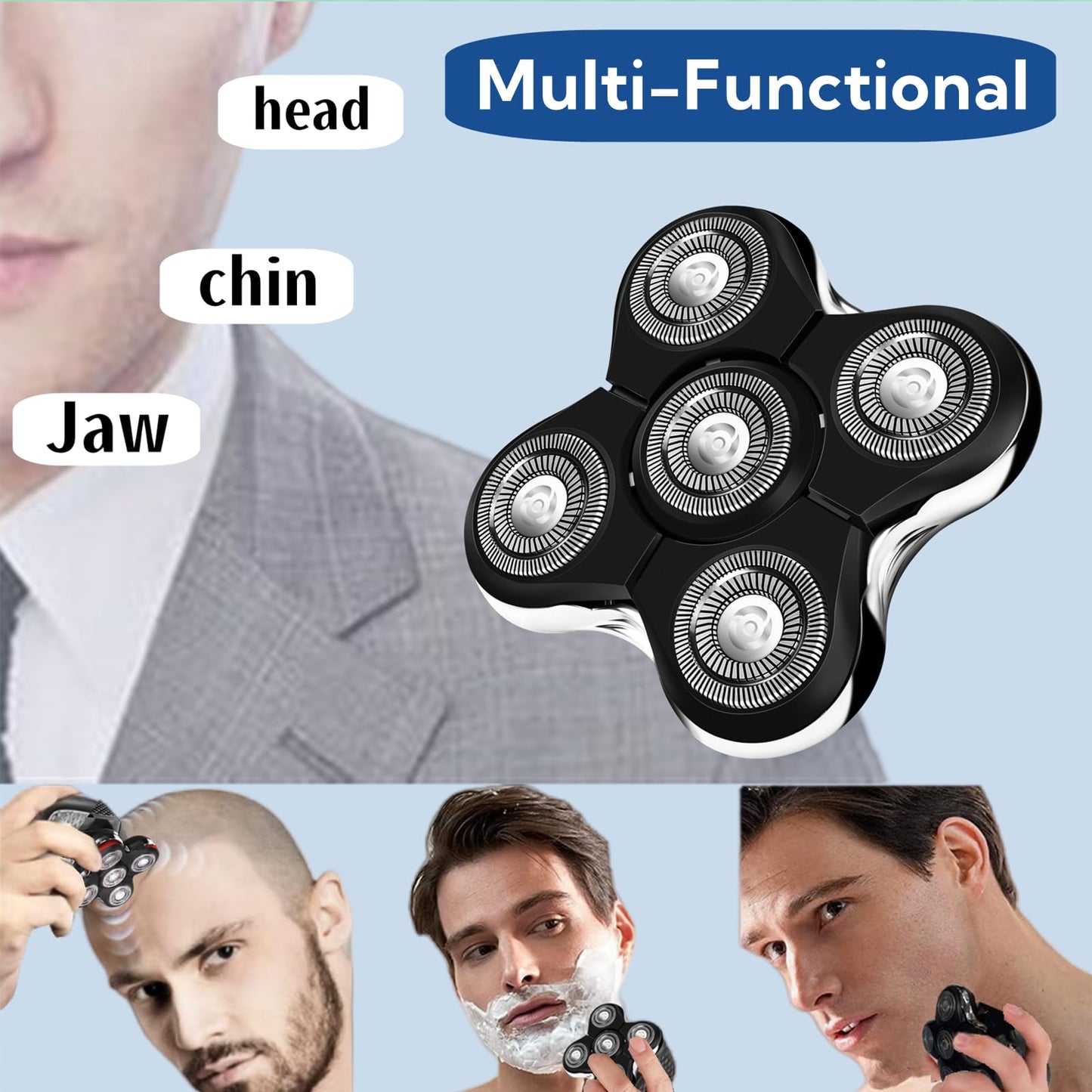 Balder Pro Replacement Head for Remington Balder Pro Head Shaver XR7000,5 Dual Track Heads for Remington Shaver Replacement Heads-Precision Electric Shaving for Bald Men. (3Pack)