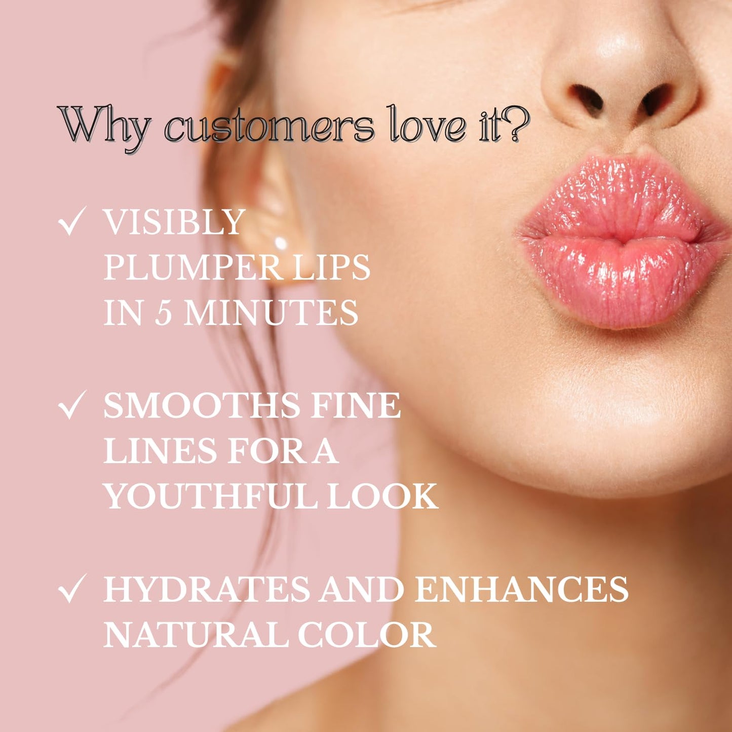 BEAUTICAL Instant Lip Plumper, Hydrating Lip Serum with Hyaluronic Acid, Guarana & Horse Chestnut Extract, Non-Sticky Moisturizing Lip Plumping Gloss, Anti-Aging Lip Care, 5ml
