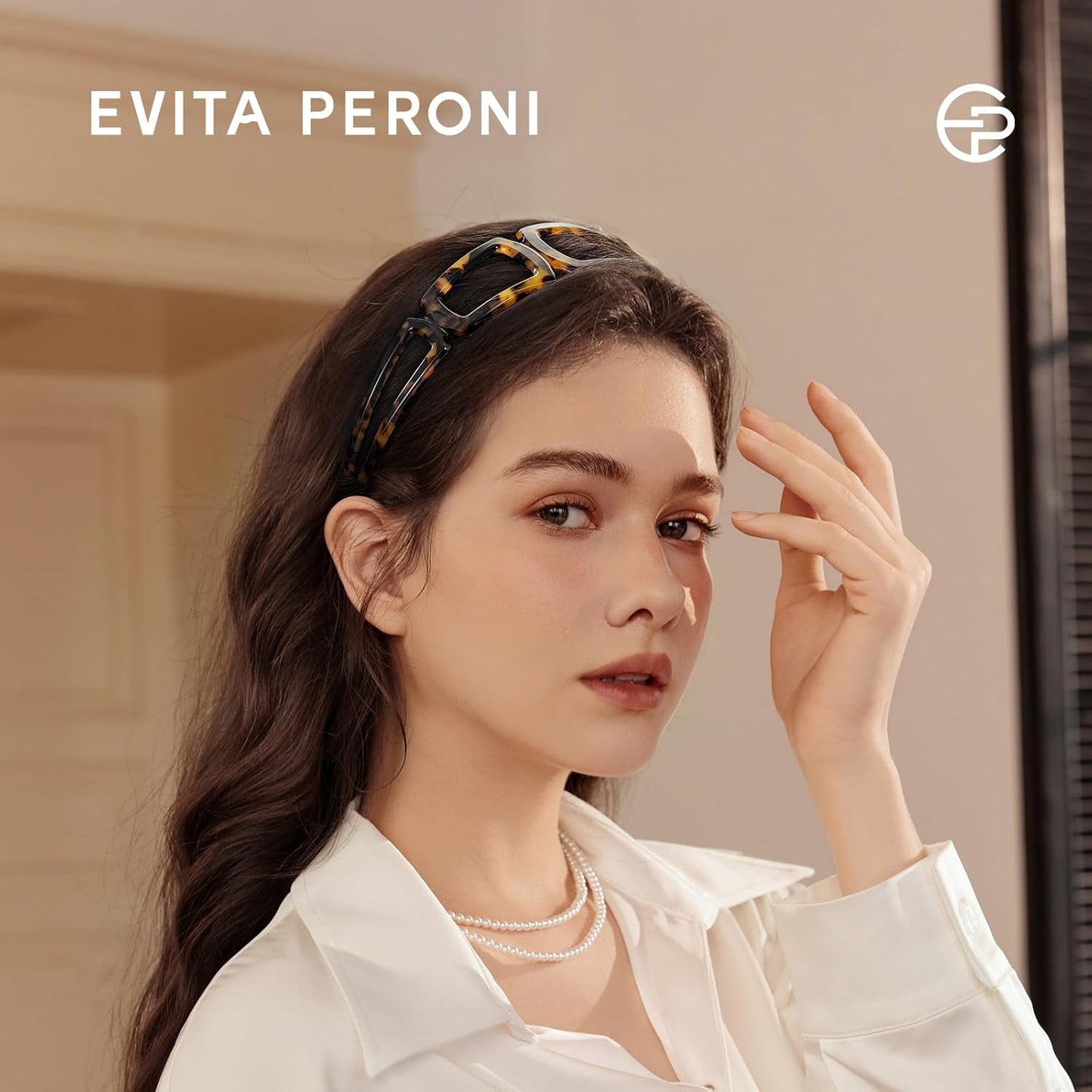 Evita Peroni Tortoise Shell Headband for Women - Non-Slip Comfortable Acetate Hairband | Fashion Accessory