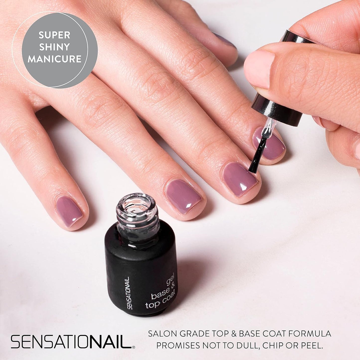 Sensationail Gel Polish Refill Kit - Base & Top Coat with Gel Primer, Black (2 Pack)