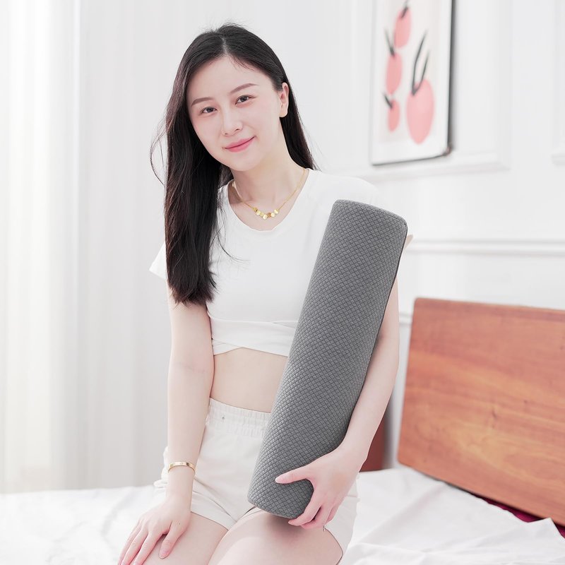 M Mute Touch 2 Pack Round Massage Table Bolster Pillow Pad, Bolster Pillow, Round Pillows, Suitable for Earthlite Massage Table (Grey, 7.8''x19.6'')