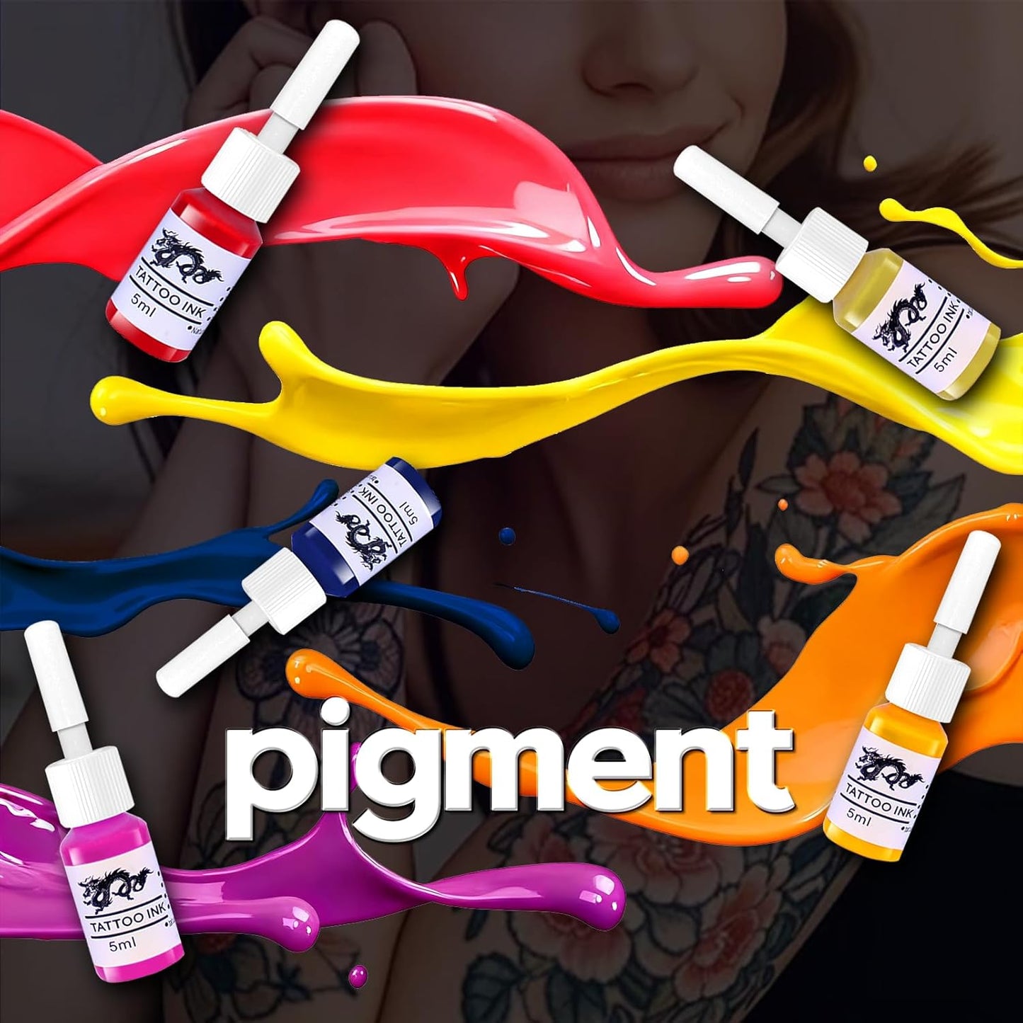 Tattoo Kit for Beginners - Complete Rotary Tattoo Gun & Pen Set | Pro Cartridge Needles & Transfer Papers - Wine Red