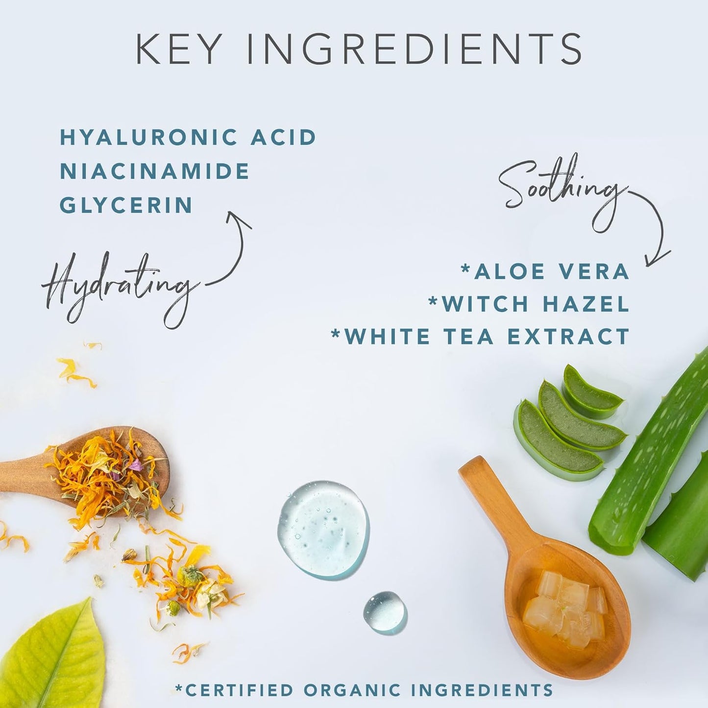 Hyaluronic Acid Toner for Face - Hydrating Natural & Organic Formula | Fragrance-Free, Niacinamide Infused for Dry Sensitive Skin